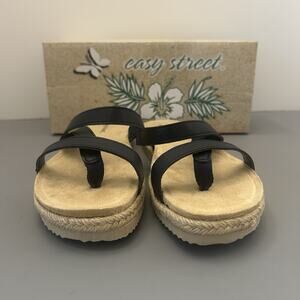 Easy Street Song Navy Blue Synthetic Slide Sandals Shoes Women's Size 7 WW